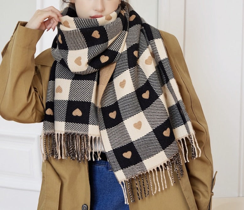 Foulard Féminin Écharpe Cœurs