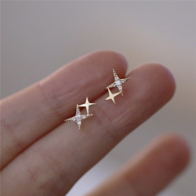 Paire x Boucles d'Oreilles Crystal Cut