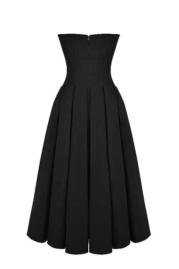 Robe Midi Bustier Noire « Lady » noir