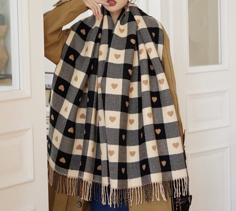Foulard Féminin Écharpe Cœurs