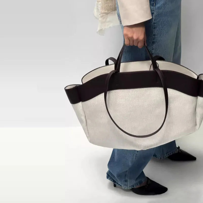 Sac à Main pour Femme avec Anse en Bambou et Pochette