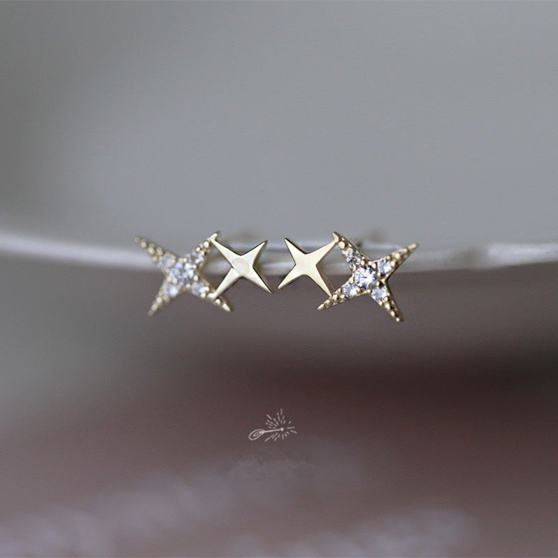 Paire x Boucles d'Oreilles Crystal Cut