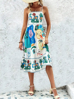 Robe Midi Tropicale Sophie – L’été, version haute couture