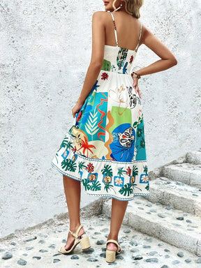 Robe Midi Tropicale Sophie – L’été, version haute couture