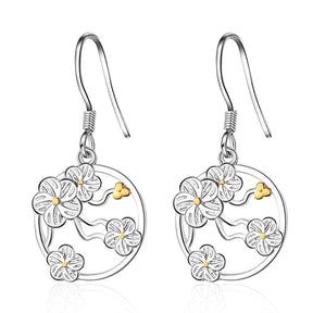 Boucle d'oreille féminine en argent Flores