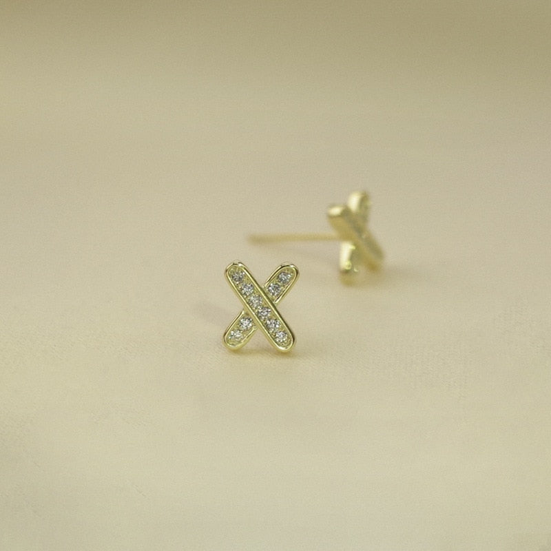Paire x Boucles d'Oreilles Crystal Cut