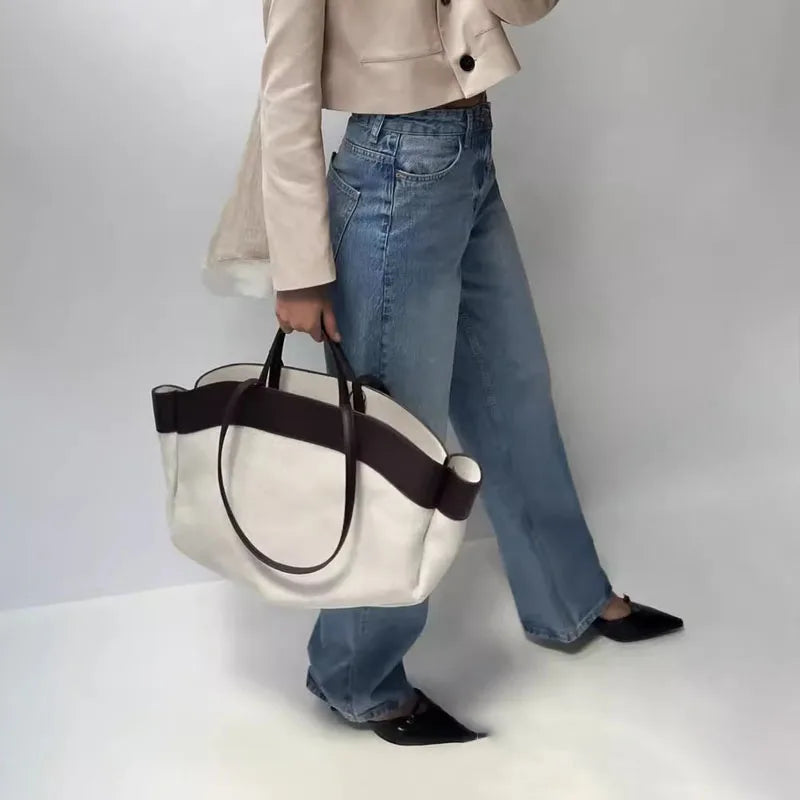 Sac à Main pour Femme avec Anse en Bambou et Pochette