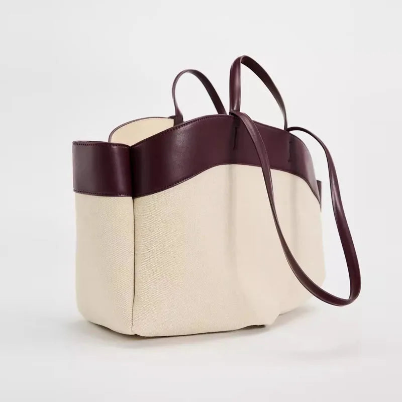 Sac à Main pour Femme avec Anse en Bambou et Pochette